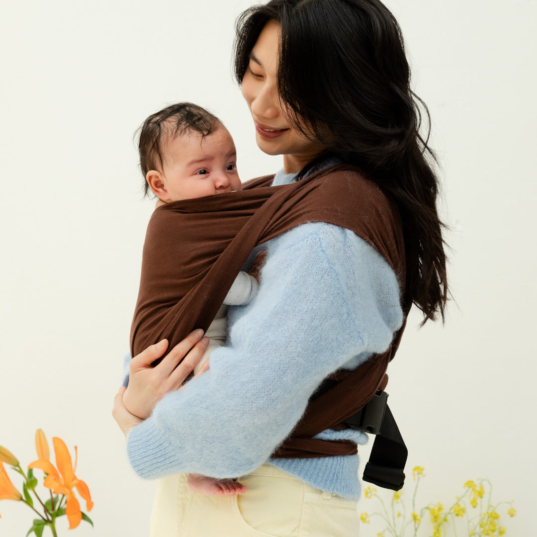 porte-bébé extensible pour nouveau-né marron
